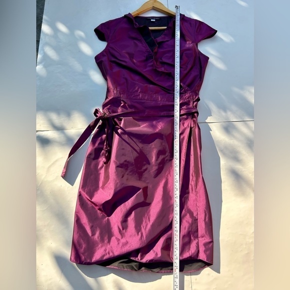 Franco Mirabelli fuchsia pink purple wrap ruffles dress barbie pink - Picture 3 of 8